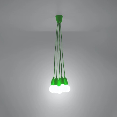 Pendant lamp Tina, green, 5 lights