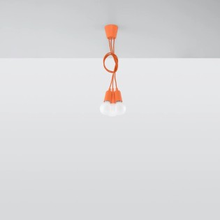 Pendant lamp Tina, orange, 3 lights