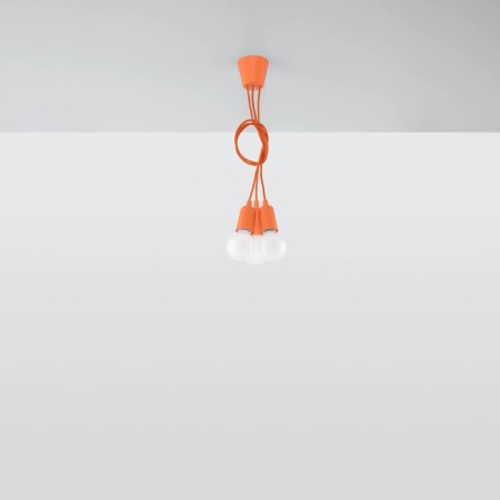 Pendant lamp Tina, orange, 3 lights
