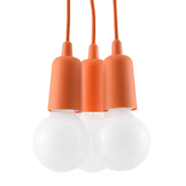 Pendant lamp Tina, orange, 3 lights