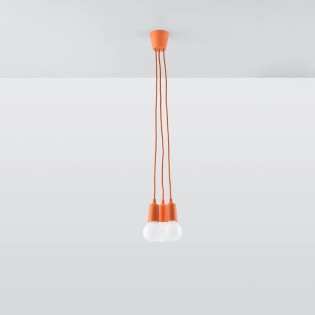 Pendant lamp Tina, orange, 3 lights