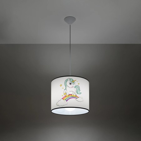 Children's pendant lamp Unicorn 30, multicolour