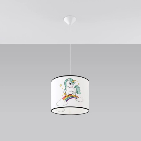 Children's pendant lamp Unicorn 30, multicolour