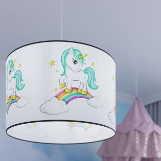 Children's pendant lamp Unicorn 30, multicolour