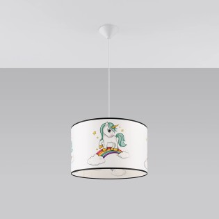 Children's pendant lamp Unicorn 40, multicolour