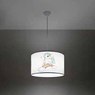 Children's pendant lamp Unicorn 40, multicolour