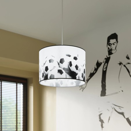 Children's pendant lamp Ballers 30, white/black
