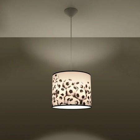 Children's pendant lamp Ballers 30, white/black