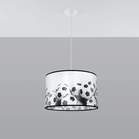 Children's pendant lamp Ballers 40, white/black