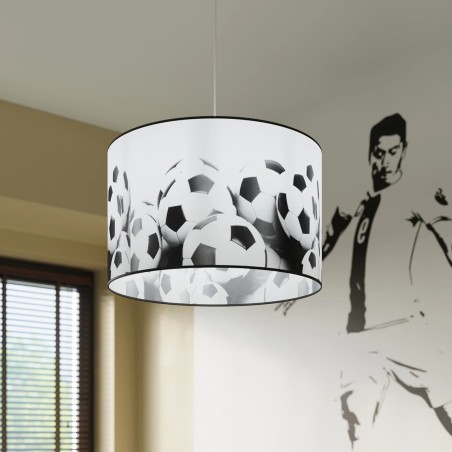 Children's pendant lamp Ballers 40, white/black
