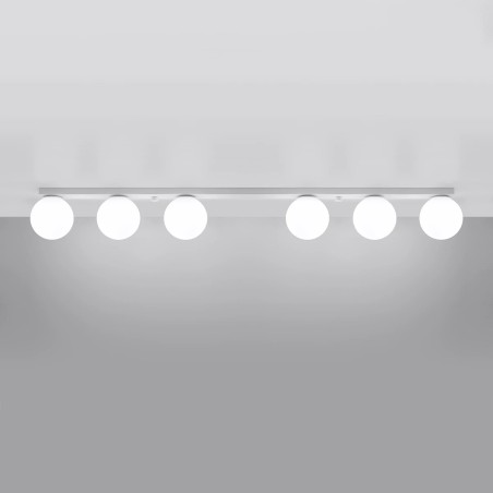 Linear spotlight Eaus white, 6 lights