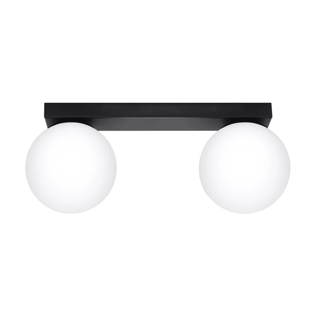 Linear spotlight Eaus black, 2 lights