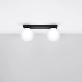 Linear spotlight Eaus black, 2 lights