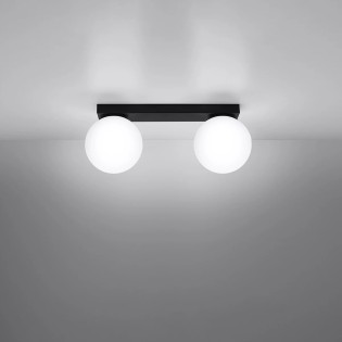 Linear spotlight Eaus black, 2 lights