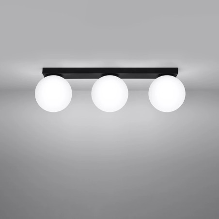 Linear spotlight Eaus black, 3 lights