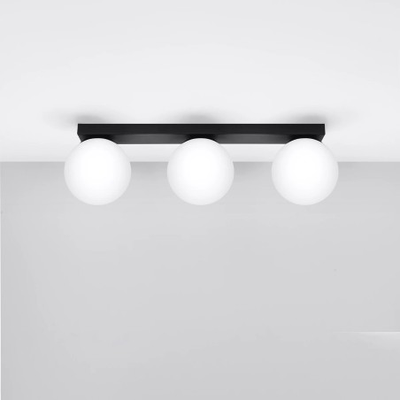Linear spotlight Eaus black, 3 lights