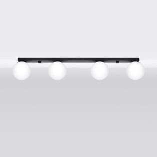 Linear spotlight Eaus black, 4 lights