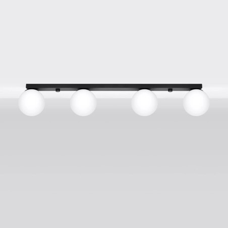 Linear spotlight Eaus black, 4 lights