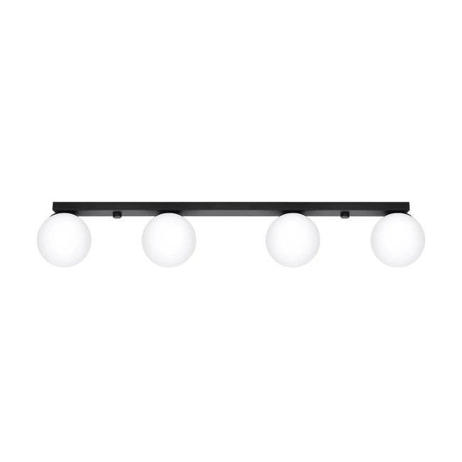 Linear spotlight Eaus black, 4 lights