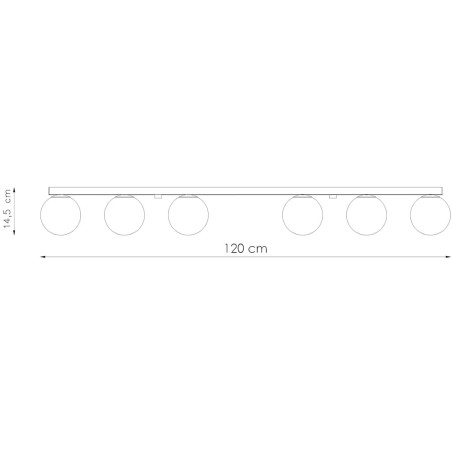 Linear spotlight Eaus black, 6 lights