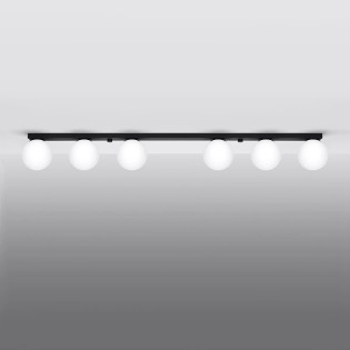 Linear spotlight Eaus black, 6 lights