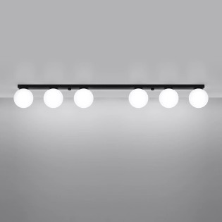 Linear spotlight Eaus black, 6 lights
