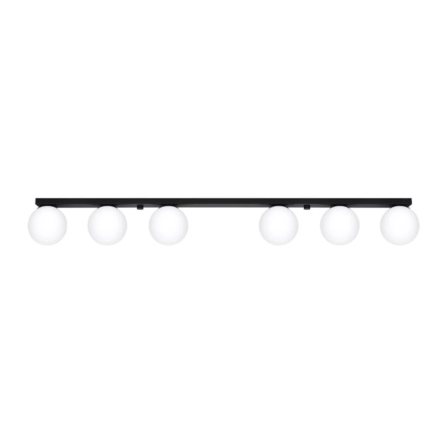 Linear spotlight Eaus black, 6 lights