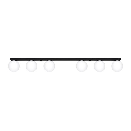Linear spotlight Eaus black, 6 lights