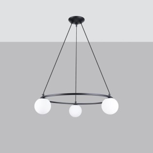 Pendant lamp Eaus black, 3...