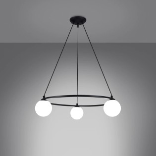 Pendant lamp Eaus black, 3 lights