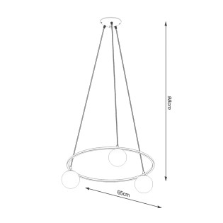 Pendant lamp Eaus black, 3 lights