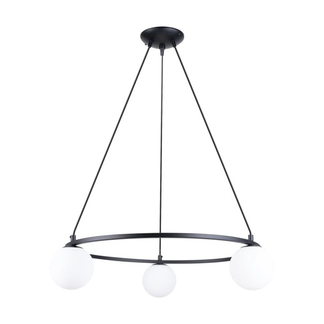 Pendant lamp Eaus black, 3 lights