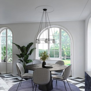 Pendant lamp Eaus black, 5...