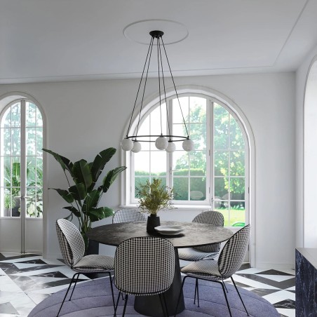 Pendant lamp Eaus black, 5 lights