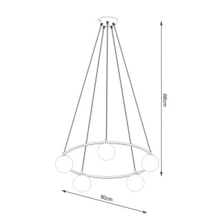 Pendant lamp Eaus black, 5 lights