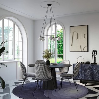 Pendant lamp Eaus black, 5 lights