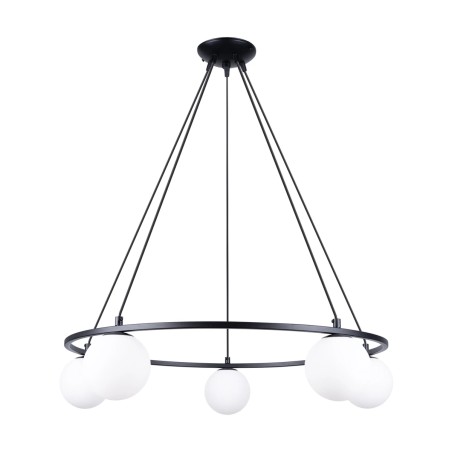 Pendant lamp Eaus black, 5 lights
