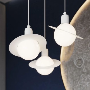Pendant light Rena, white, 3 lights