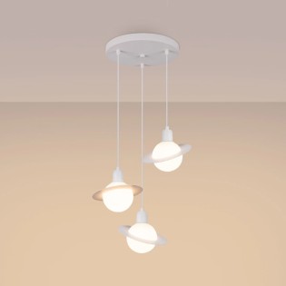 Pendant light Rena, white, 3 lights