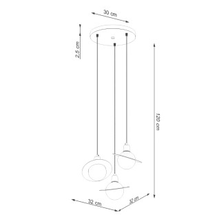 Pendant light Rena, white, 3 lights