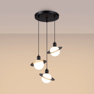 Pendant light Rena, black, 3 lights