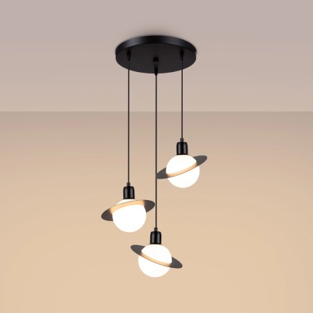 Pendant light Rena, black, 3 lights