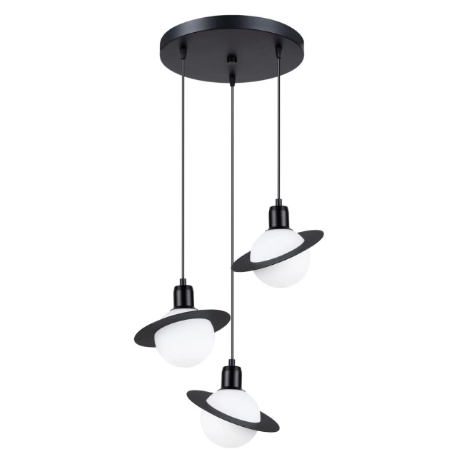 Pendant light Rena, black, 3 lights