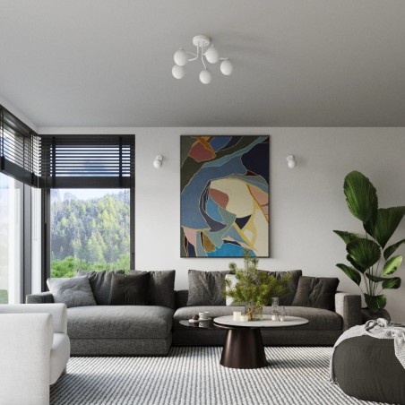 Pendant light Cumo, white, 5 lights