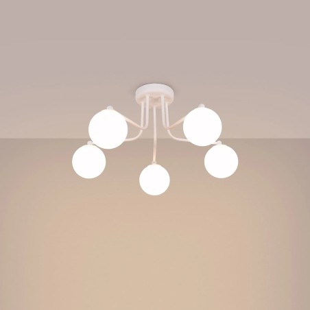 Pendant light Cumo, white, 5 lights