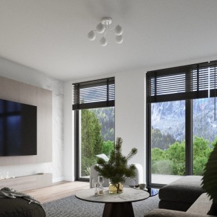 Pendant light Cumo, white, 5 lights