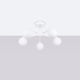 Pendant light Cumo, white, 5 lights