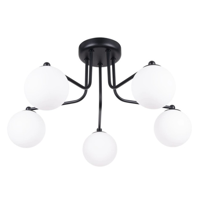 Pendant light Cumo, black, 5 lights