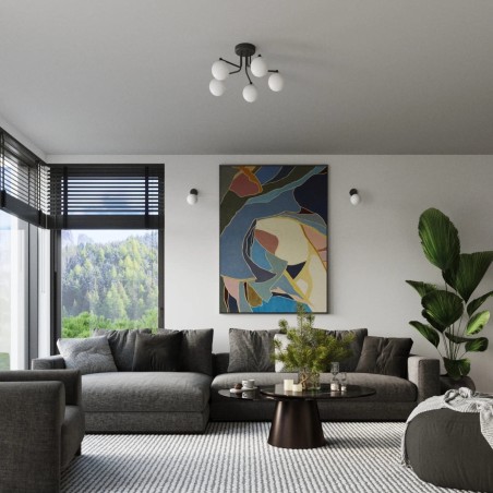 Pendant light Cumo, black, 5 lights