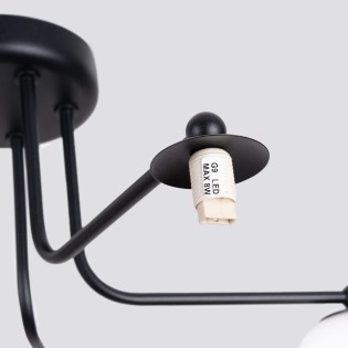 Pendant light Cumo, black, 5 lights